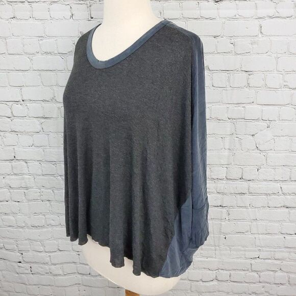 𝅺zara B&W Gray V-Neck Short Sleeve Top Shirt M NWT - Picture 3 of 7